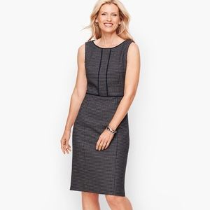 Talbots 18WP navy houndstooth sheath dress